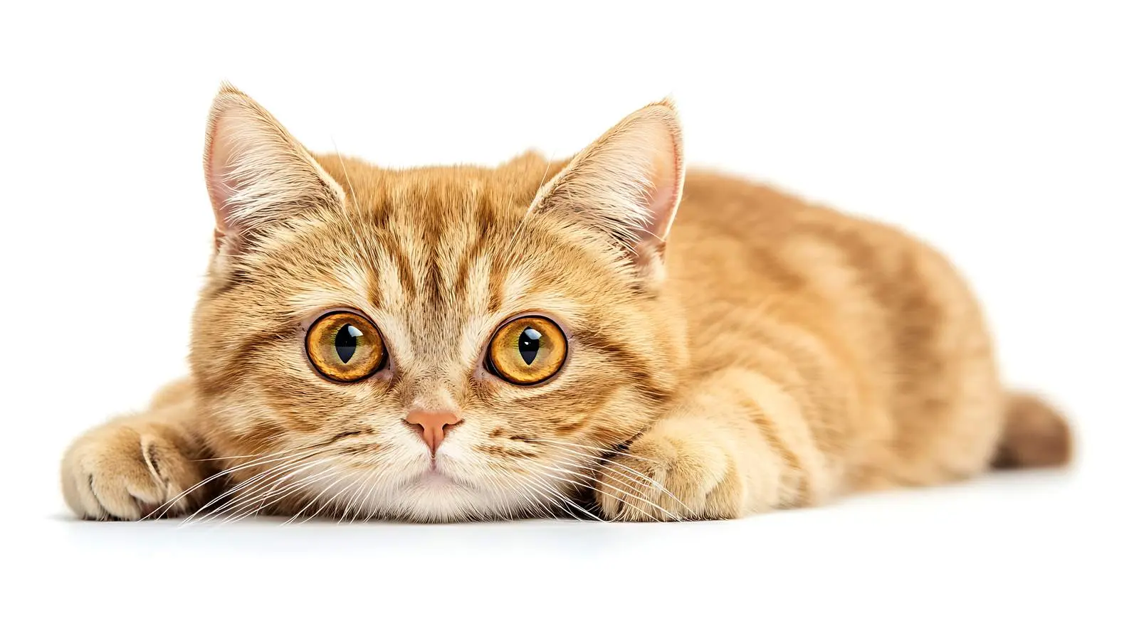 Scottish Straight Cat Lying on White Background – free playful cats image from Dotvec