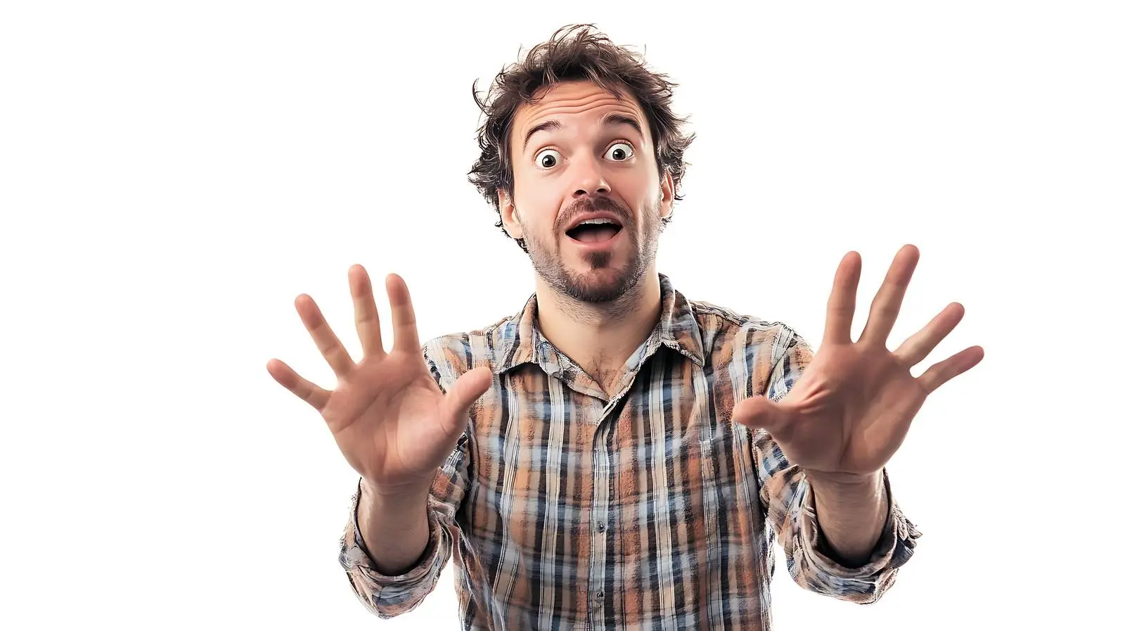 Gesticulating Man Isolated on White Background — free download from Dotvec