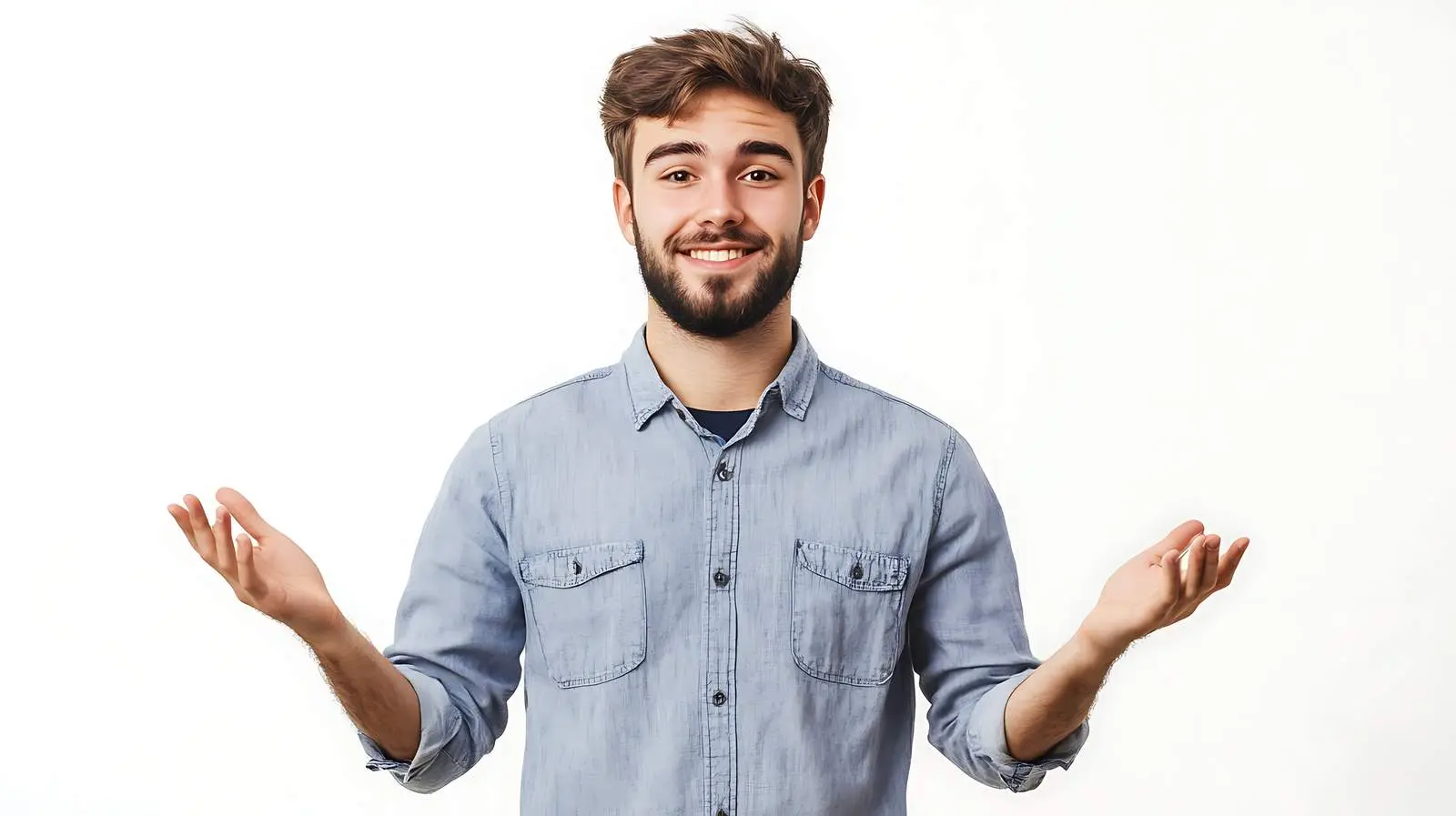 Gesticulating Man Isolated on White Background – free dramatic image from Dotvec