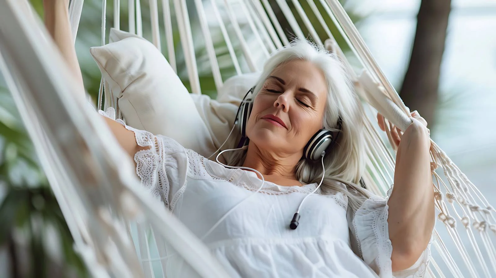 Serene Woman Resting with Eyes Closed — free download from Dotvec