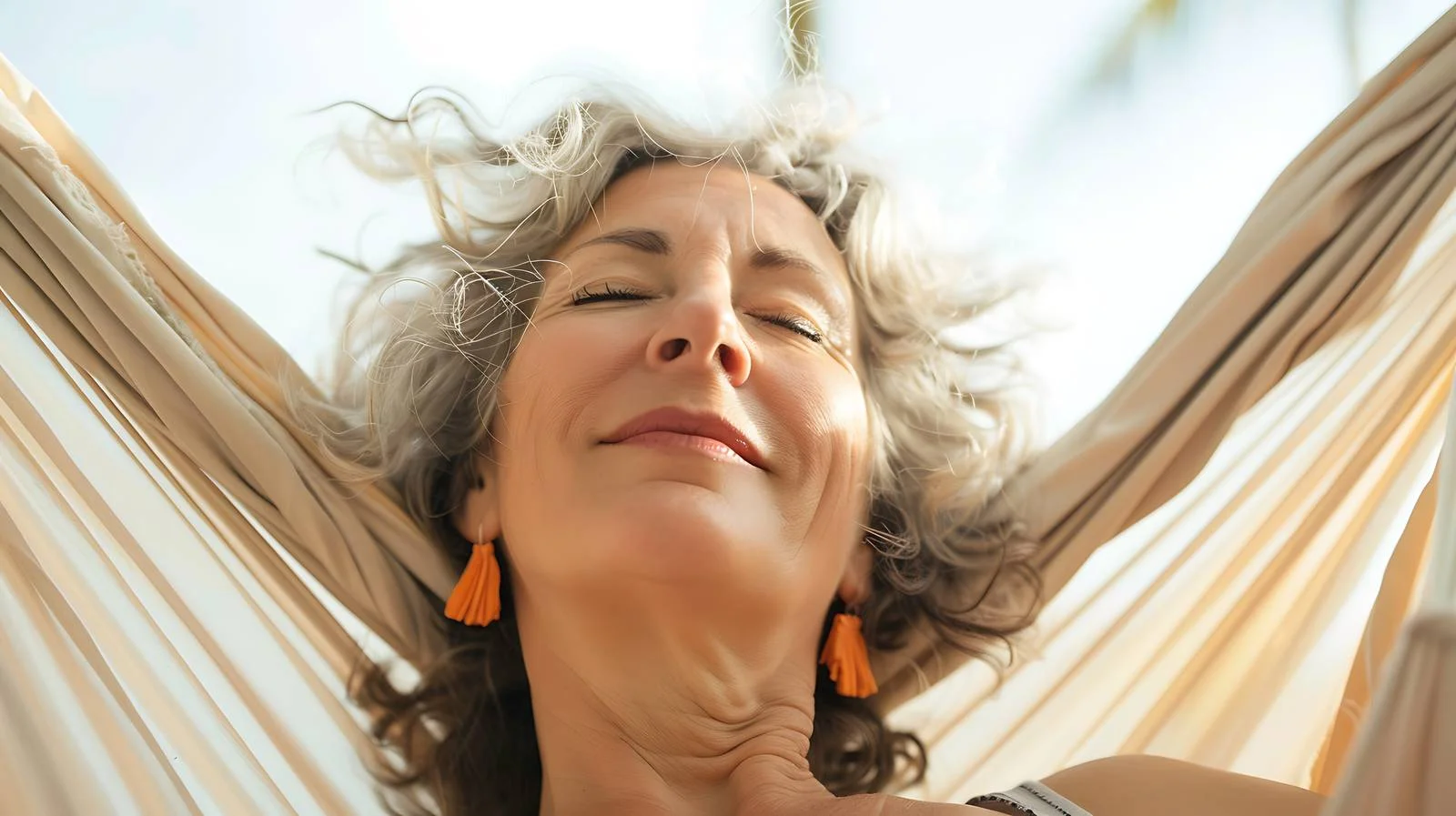 Serene Woman Relaxing with Eyes Closed — free download from Dotvec