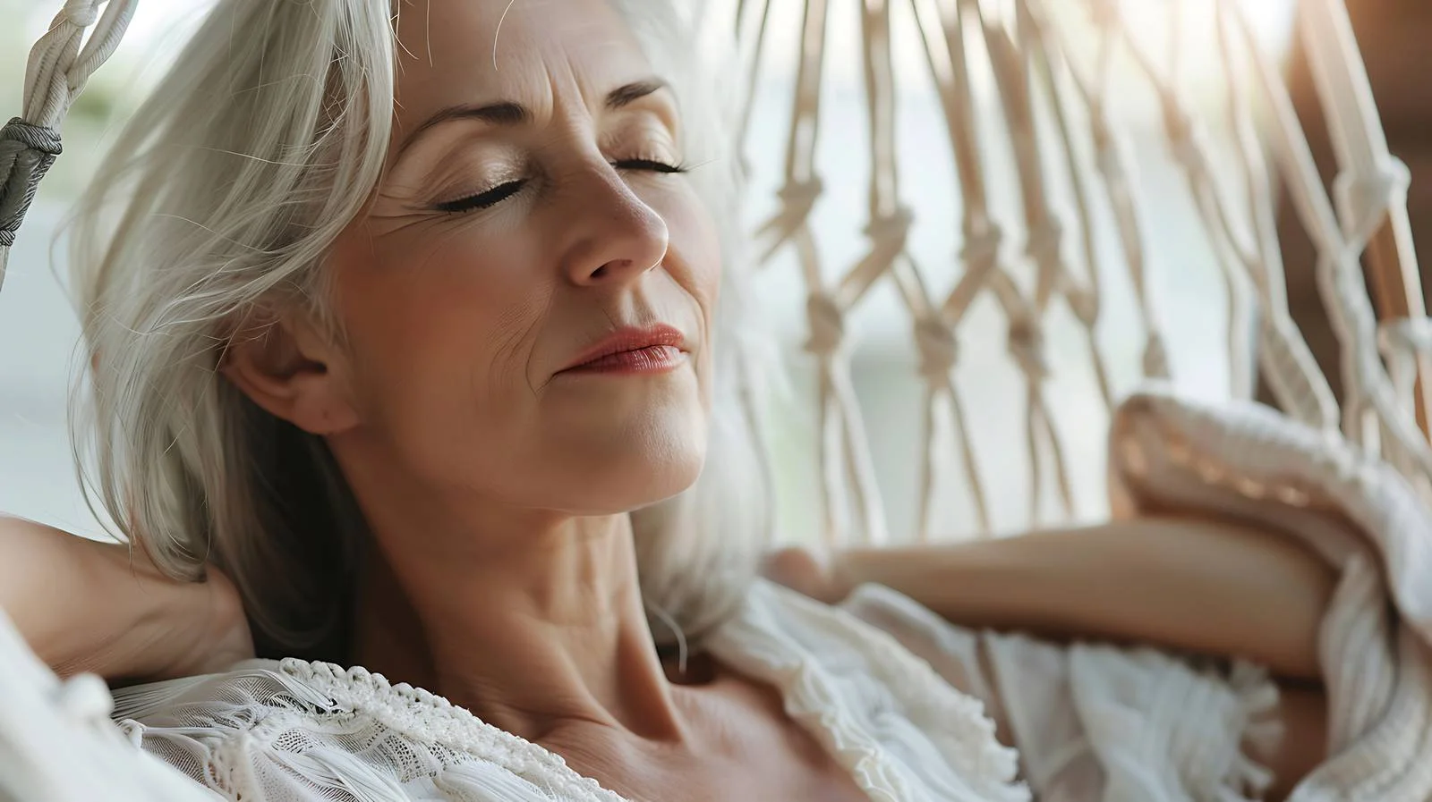 Serene Woman Relaxing with Eyes Closed — free download from Dotvec