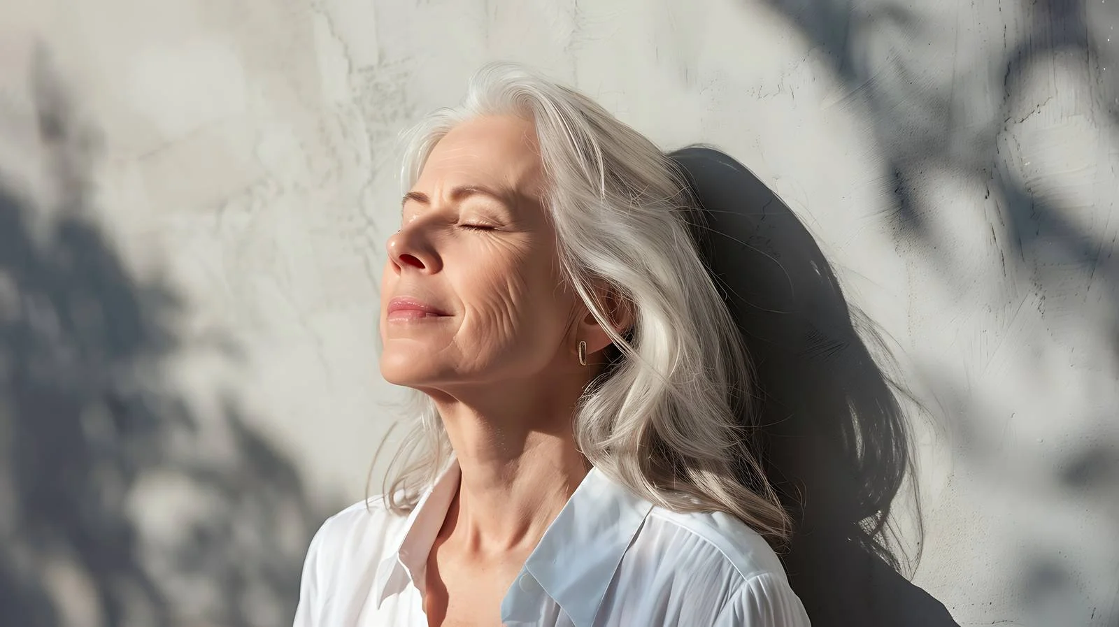 Serene Mature Woman Relaxing Portrait — free download from Dotvec