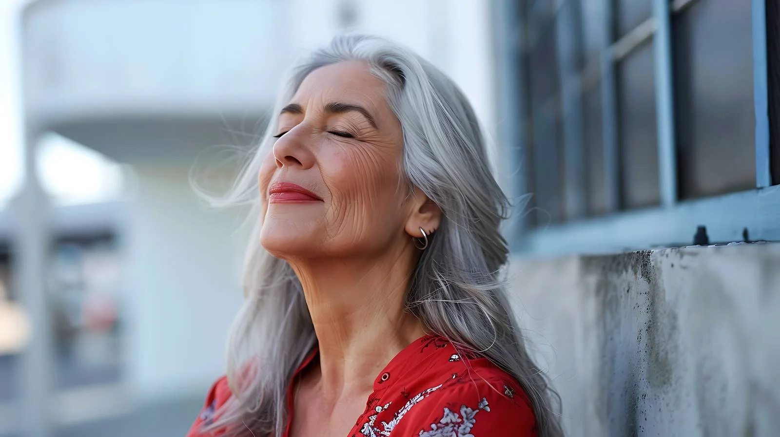 Serene Mature Woman Relaxing Portrait — free download from Dotvec