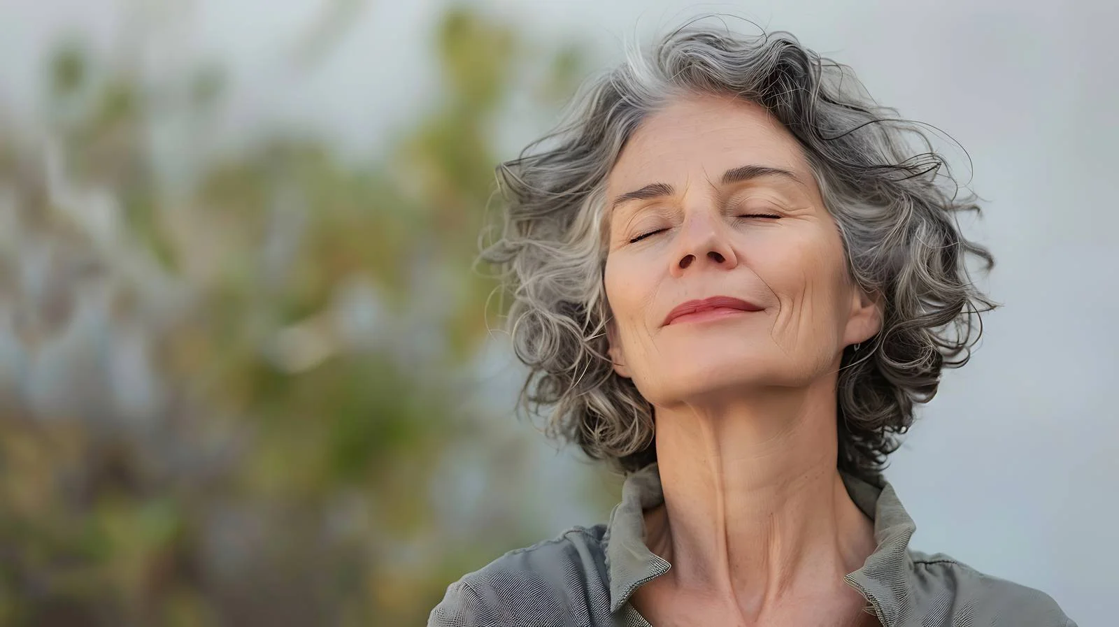 Serene Mature Woman Relaxing Portrait — free download from Dotvec