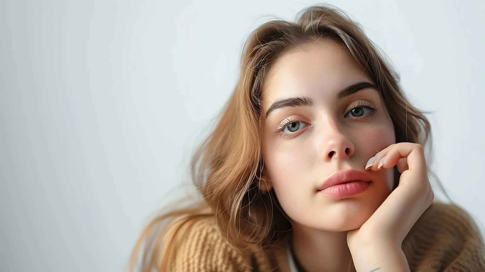 Pensive Young Woman Portrait — free download from Dotvec