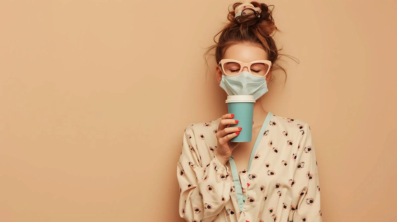 Serene Woman in Pajamas — free download from Dotvec