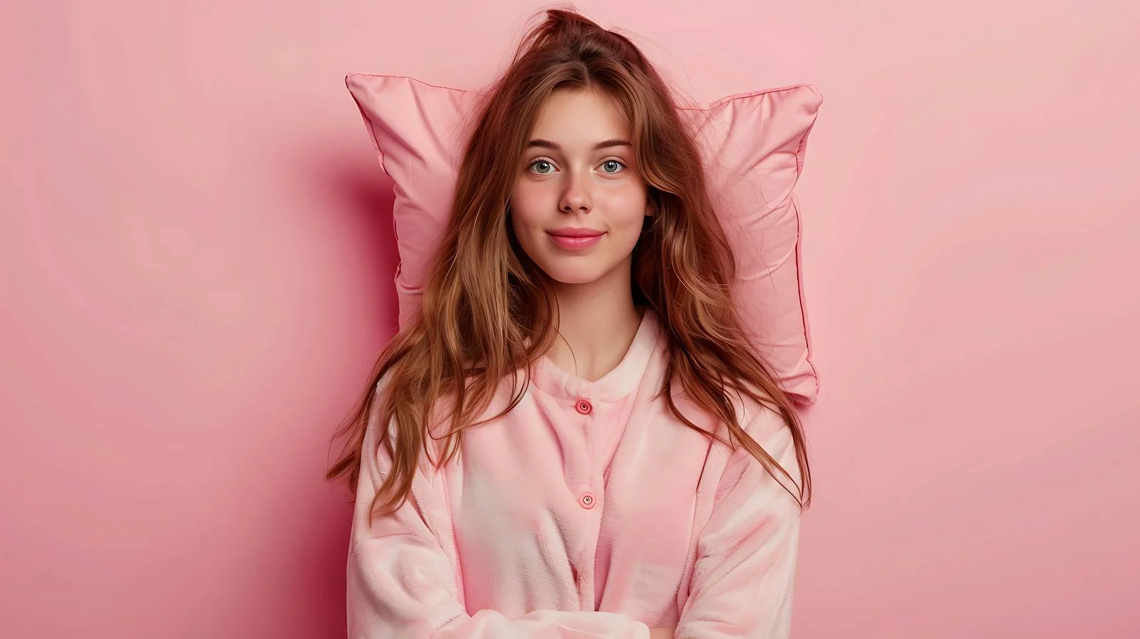 Pretty Young Woman in Pajamas Portrait — free download from Dotvec