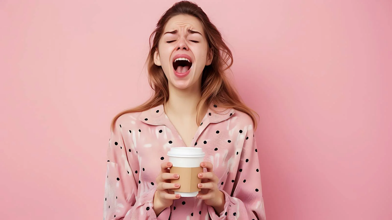 Young Woman in Pajamas with Tea — free download from Dotvec