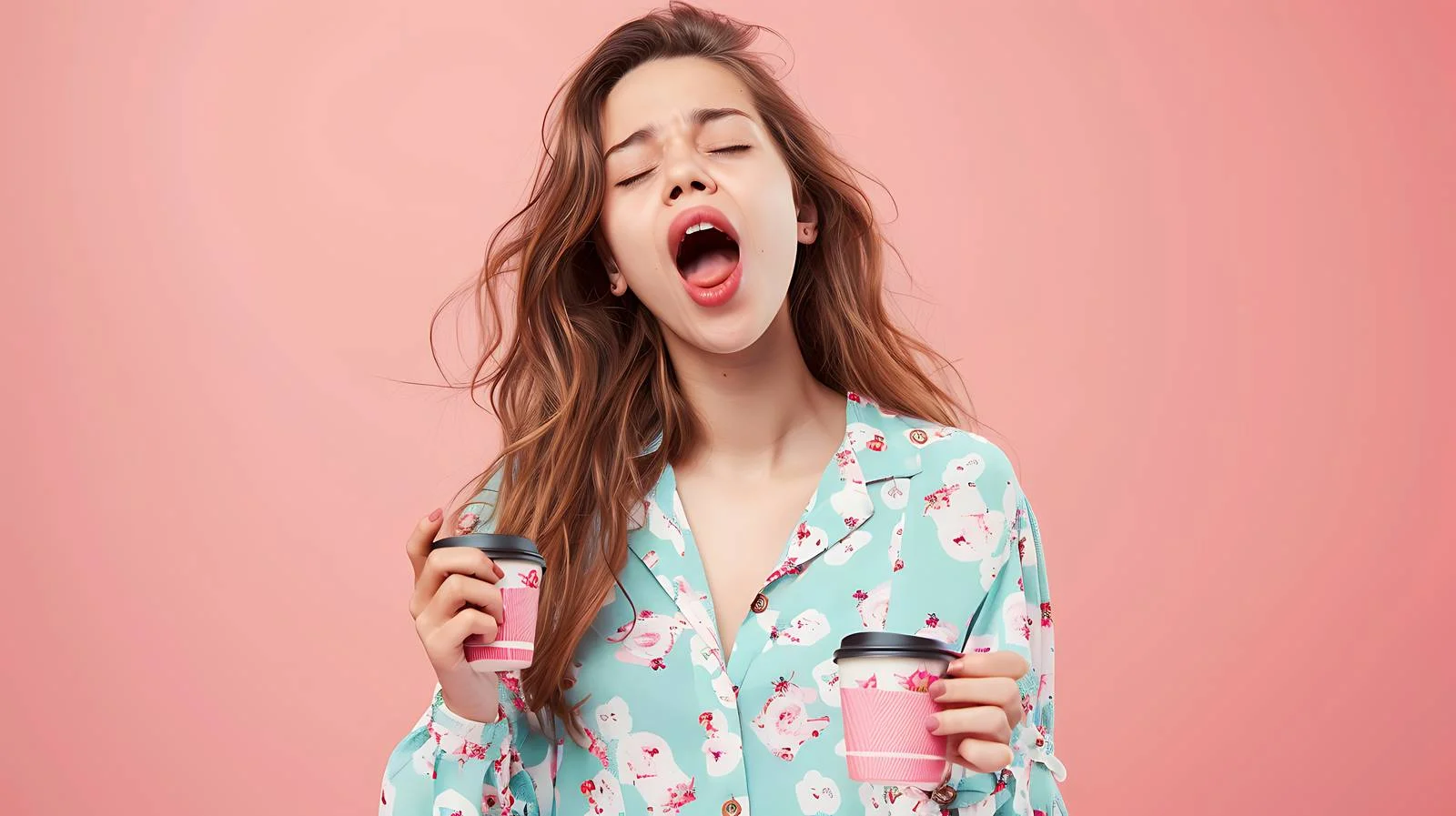 Stylish Young Woman in Pajamas Portrait — free download from Dotvec