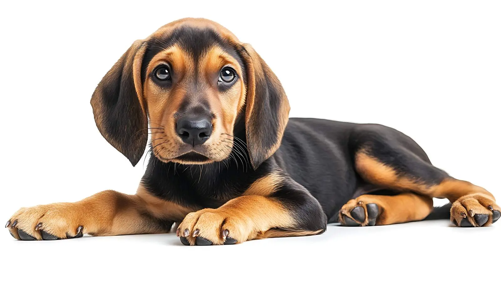 Slovakian Hound Puppy Portrait on White Background — free download from Dotvec
