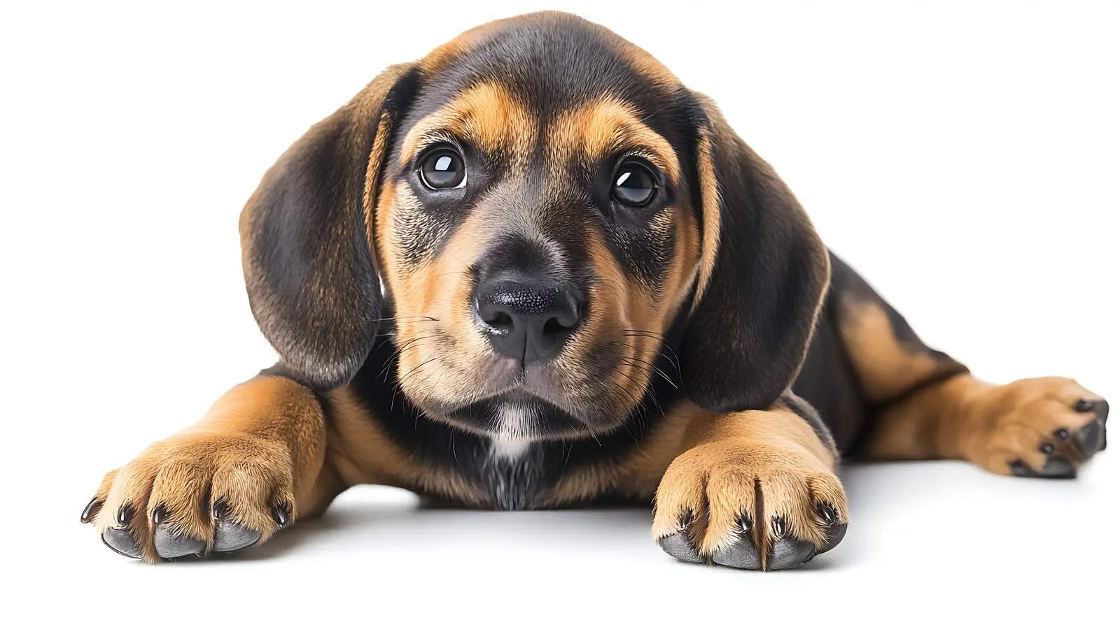 Slovakian Hound Puppy Portrait on White Background — free download from Dotvec