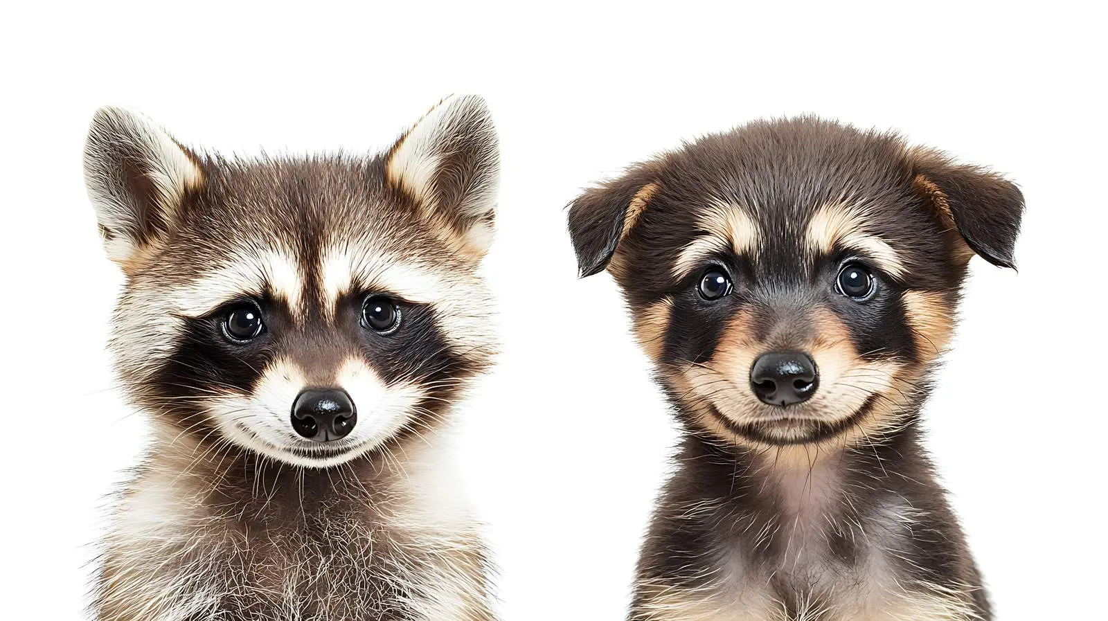 Raccoon and Slovakian Hound Puppy Portrait — free download from Dotvec