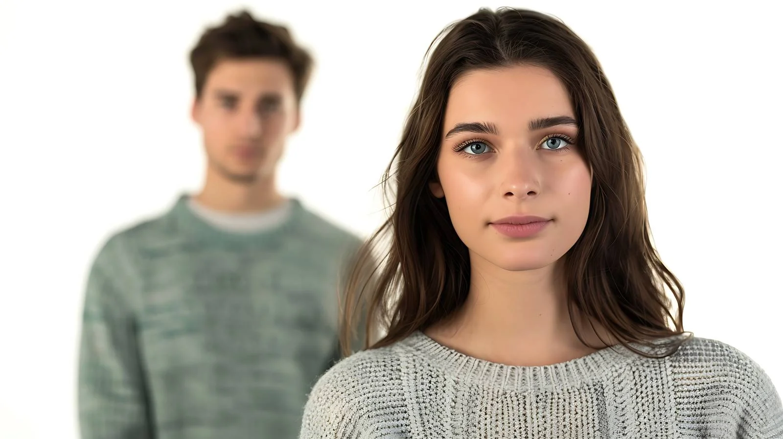 Sceptical Young Woman with Boyfriend Portrait – free sceptical image from Dotvec