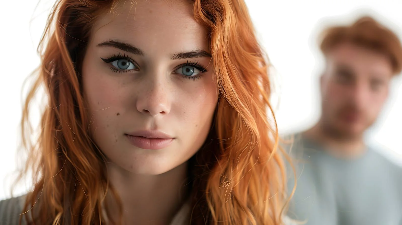 Sceptical Young Woman with Boyfriend Portrait — free download from Dotvec