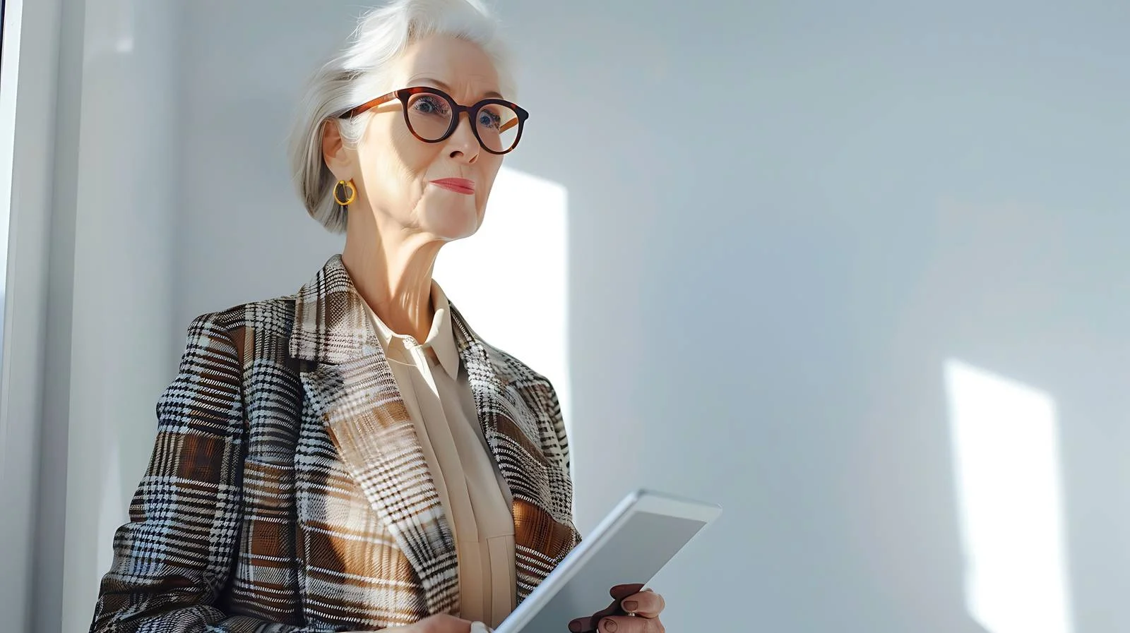 Professional Businesswoman Using Digital Table — free download from Dotvec