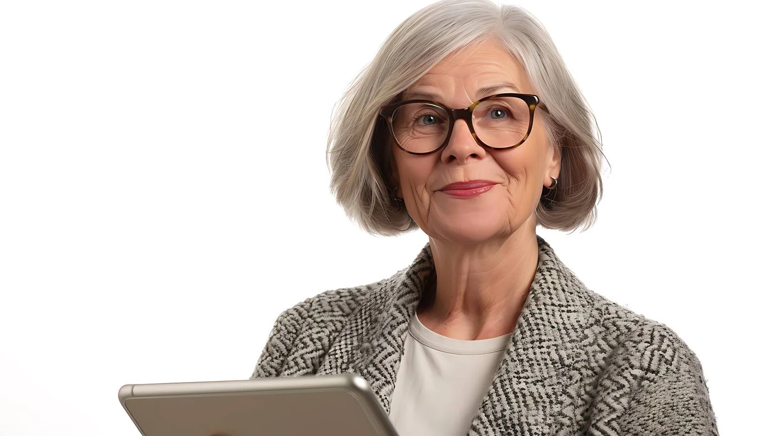 Senior Businesswoman Using Digital Table — free download from Dotvec