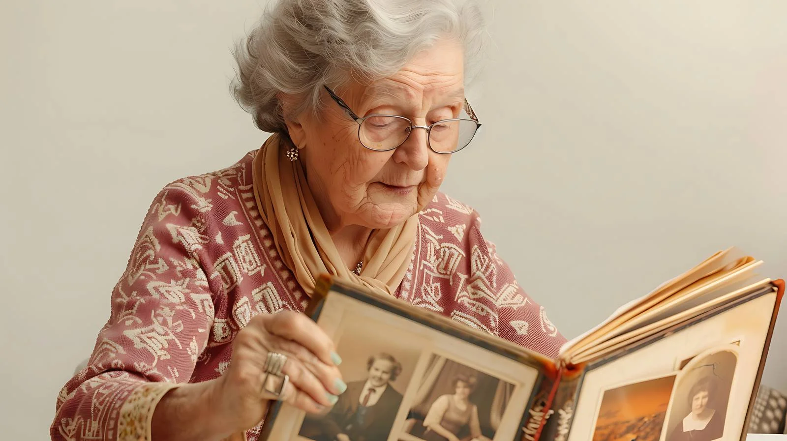 Senior Woman Adding Old Photos — free download from Dotvec