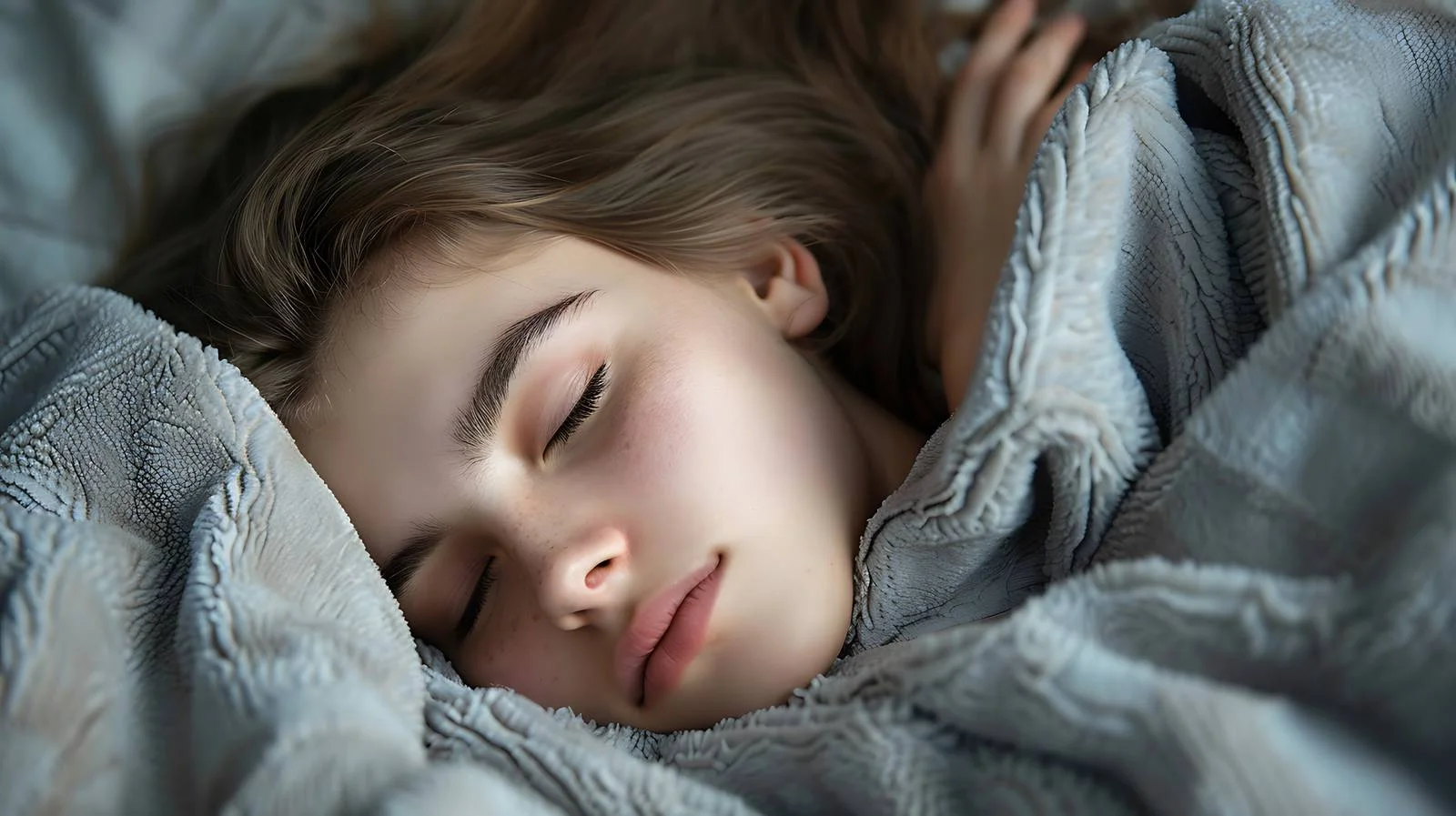 Serene Sleeping Girl Covered by Blanket — free download from Dotvec