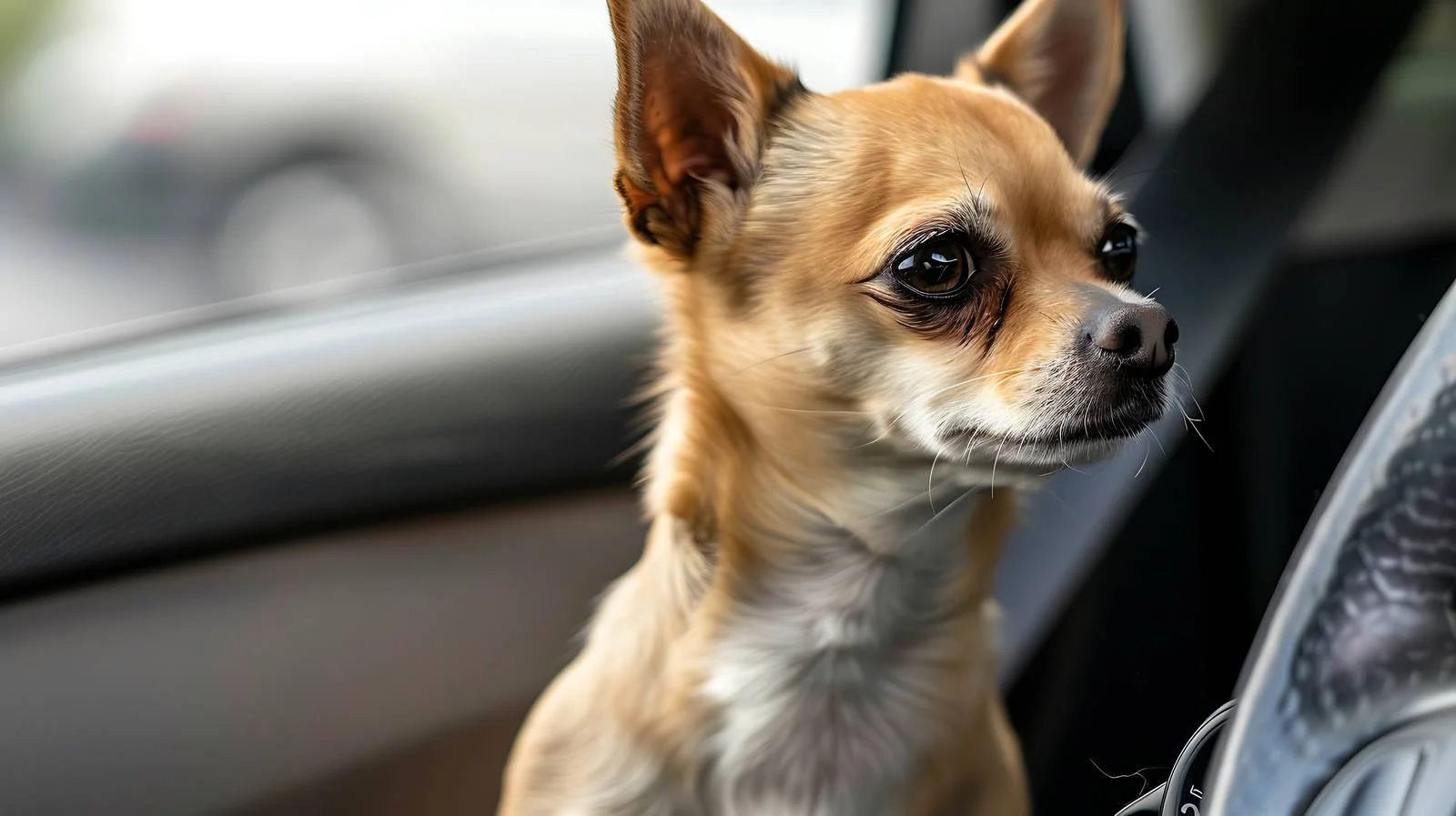Curious Dog in Car — free download from Dotvec