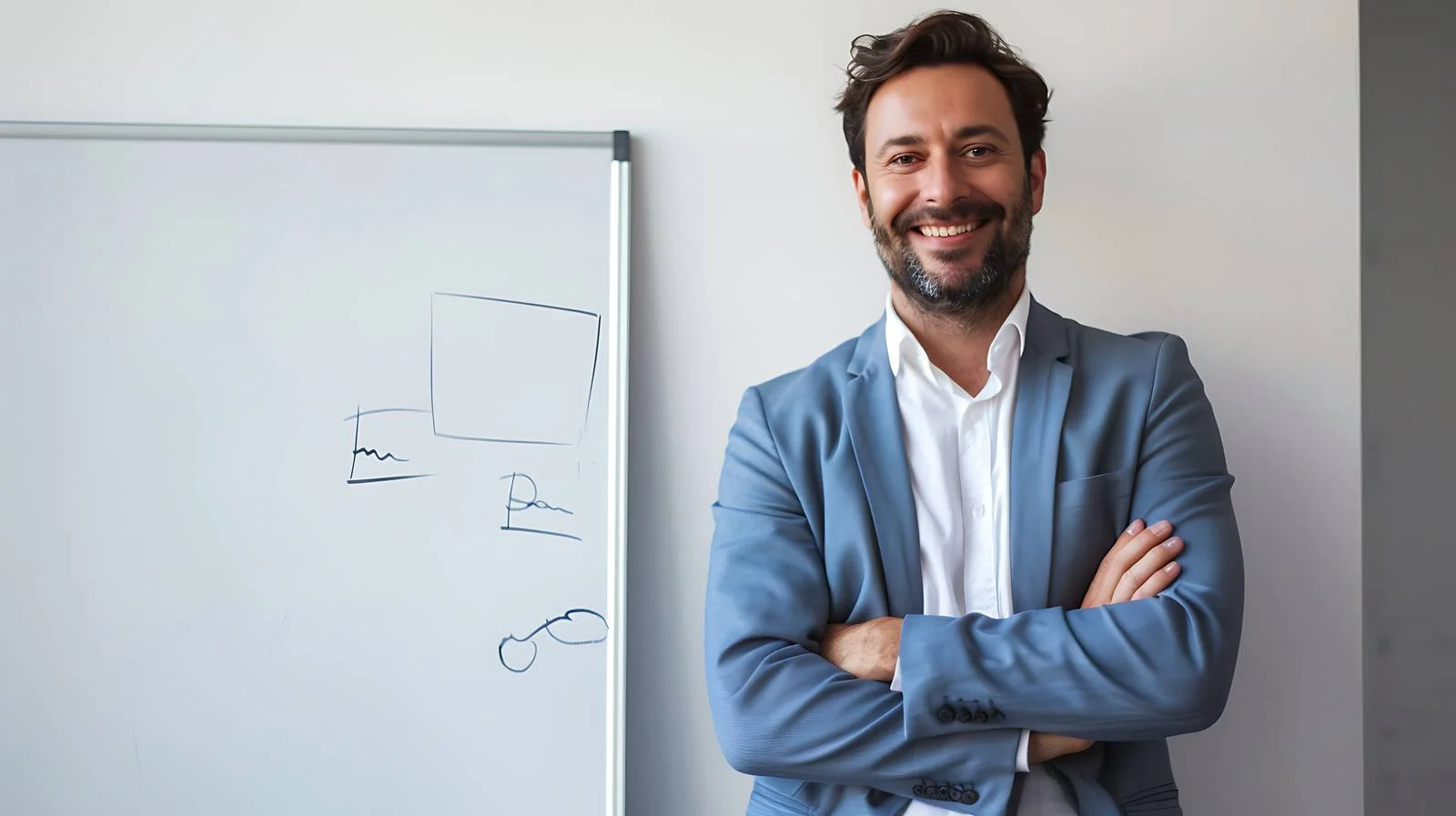 Professional Business Man Portrait at Whiteboard — free download from Dotvec