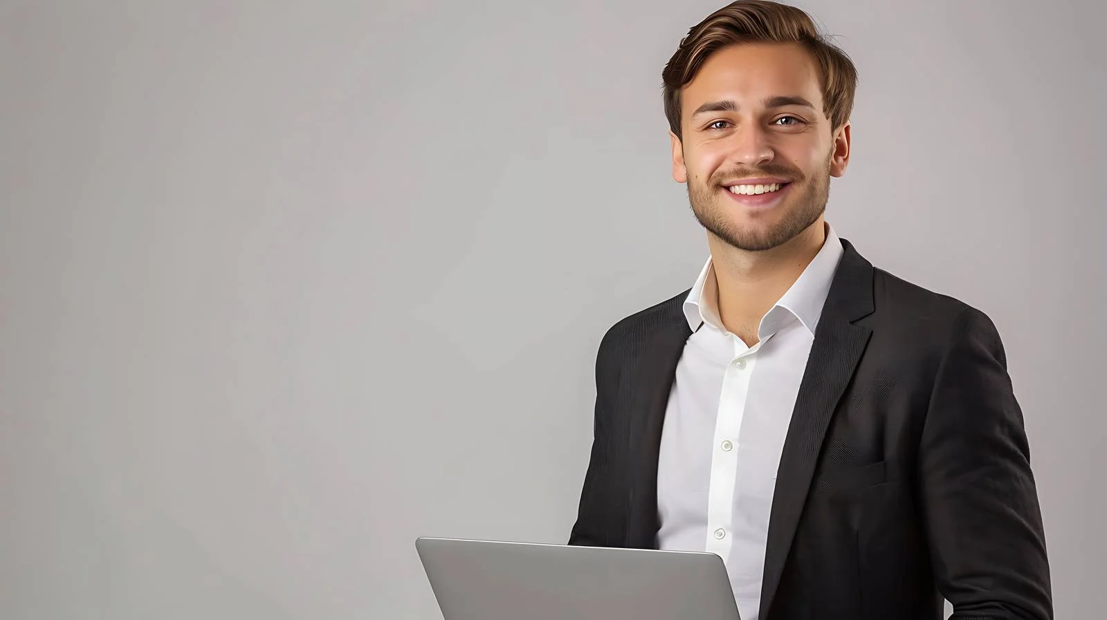 Corporate Professional Using Laptop Isolated — free download from Dotvec