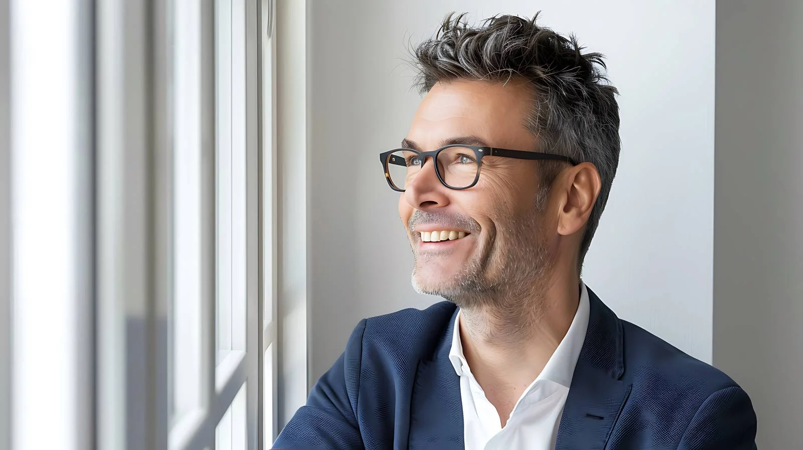 Smiling Businessman in Glasses Portrait — free download from Dotvec