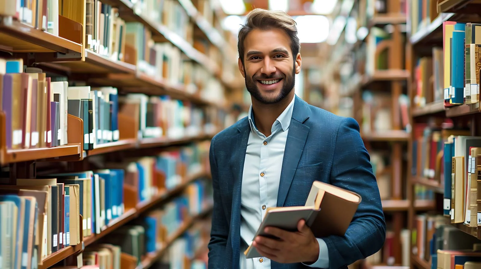 Cheerful businessman using digital tablet at work — free download from Dotvec