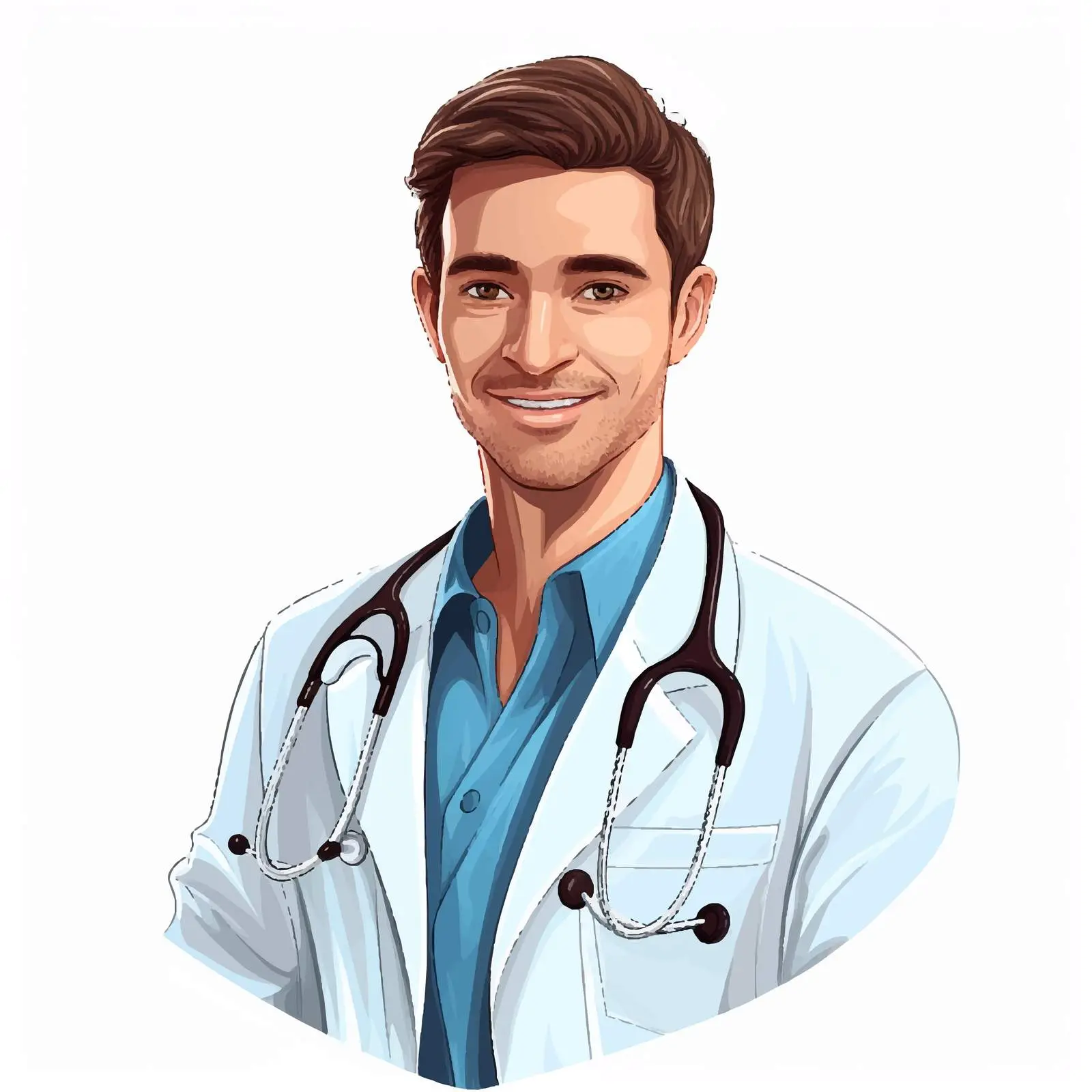 Smiling Doctor in Medical Uniform Vector — free download from Dotvec