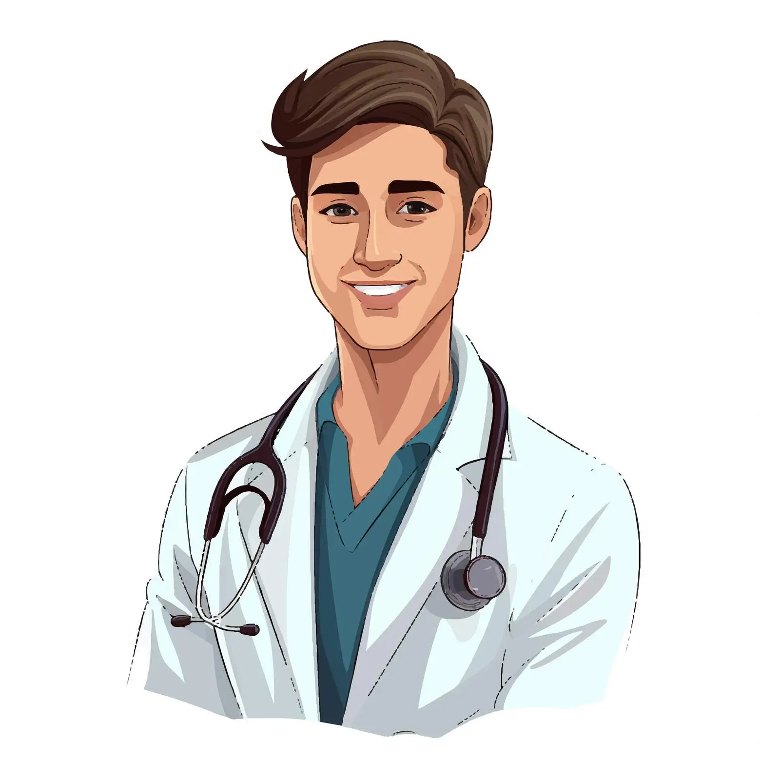 Smiling Doctor in Medical Uniform Vector — free download from Dotvec
