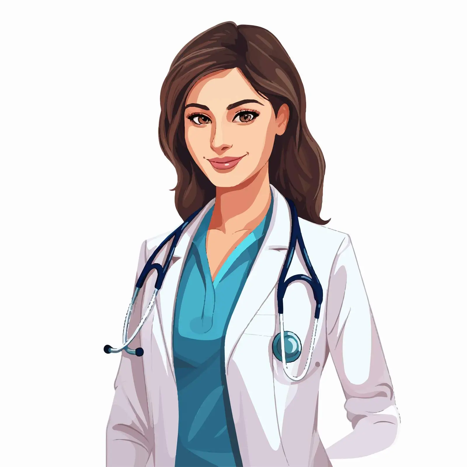 Smiling Doctor in Medical Uniform Vector Art – free medical background image from Dotvec