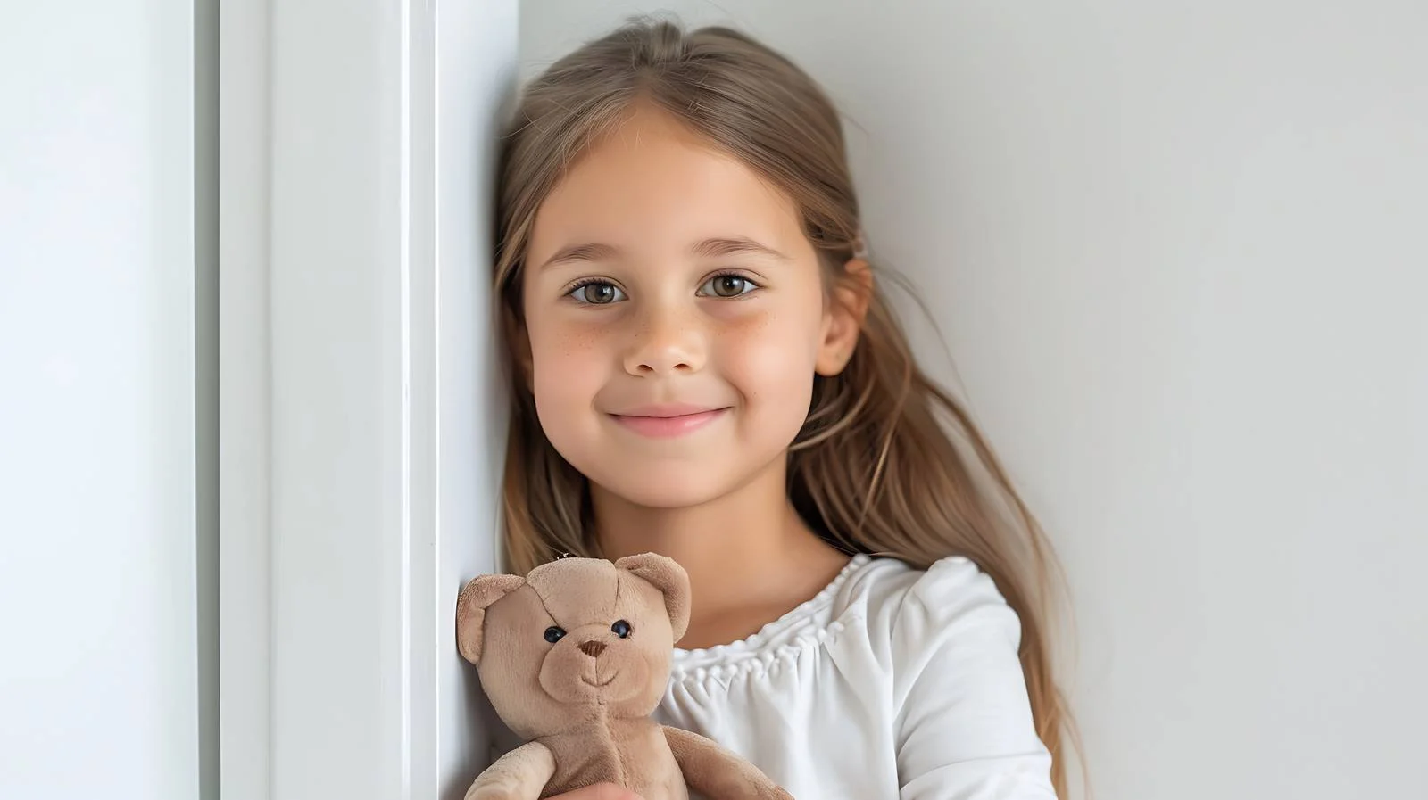 Joyful Girl at Doorway — free download from Dotvec