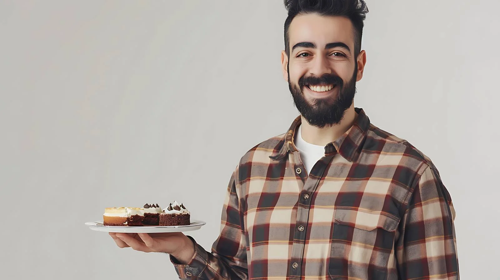 Friendly Man Serving Drink and Cake — free download from Dotvec