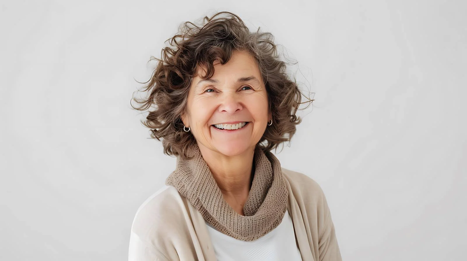 Cheerful Mature Woman Isolated on White — free download from Dotvec