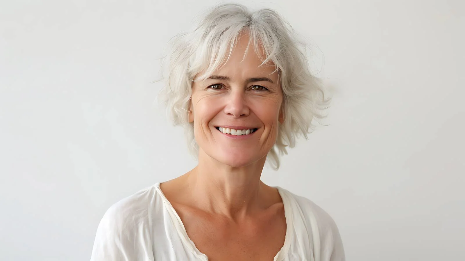 Smiling Mature Woman Isolated Portrait — free download from Dotvec