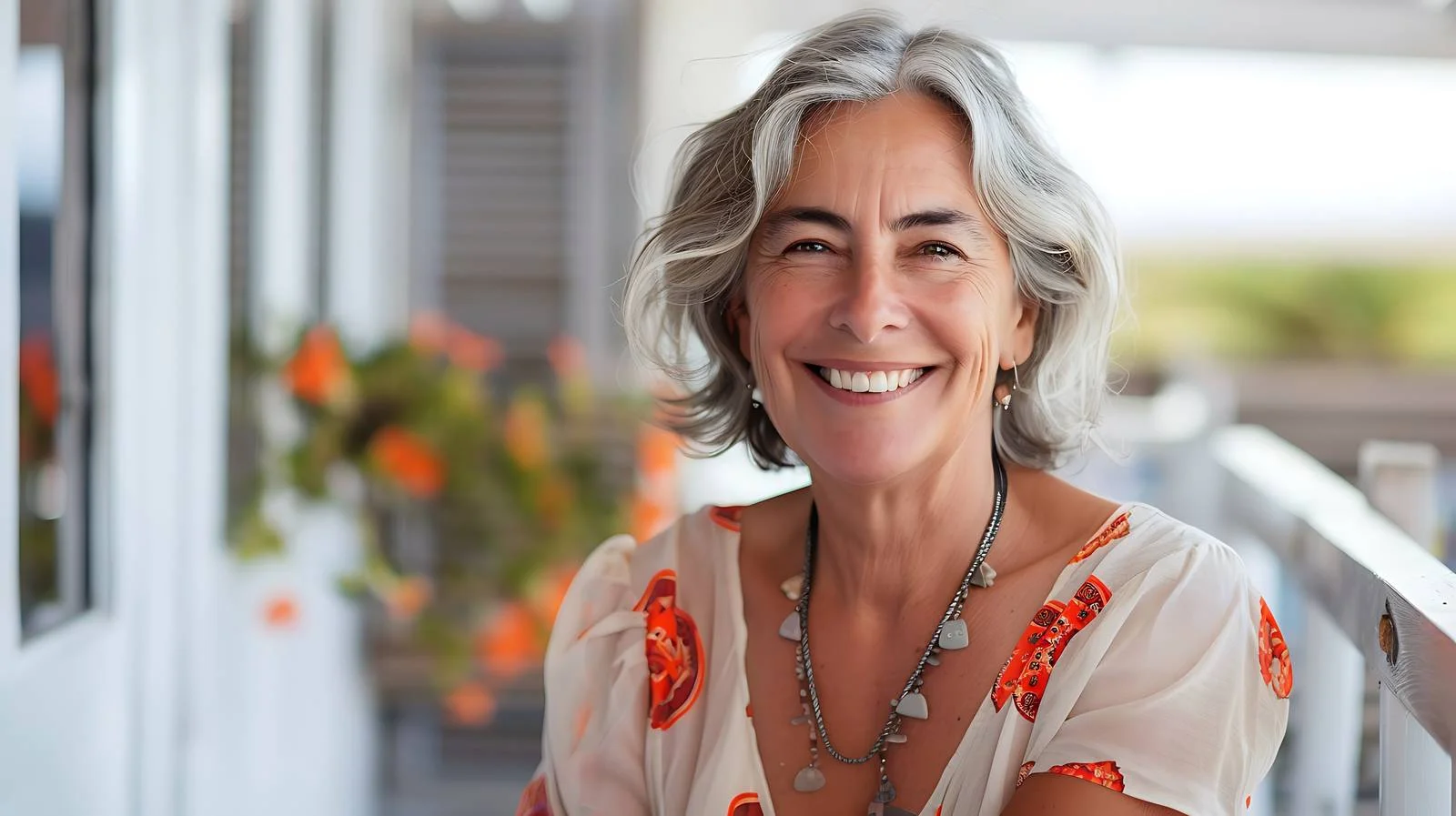 Happy Mature Woman Relaxing Outdoors — free download from Dotvec