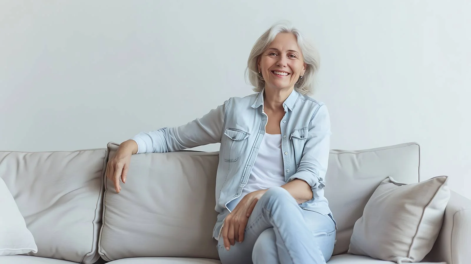 Senior Woman Relaxing on Couch — free download from Dotvec