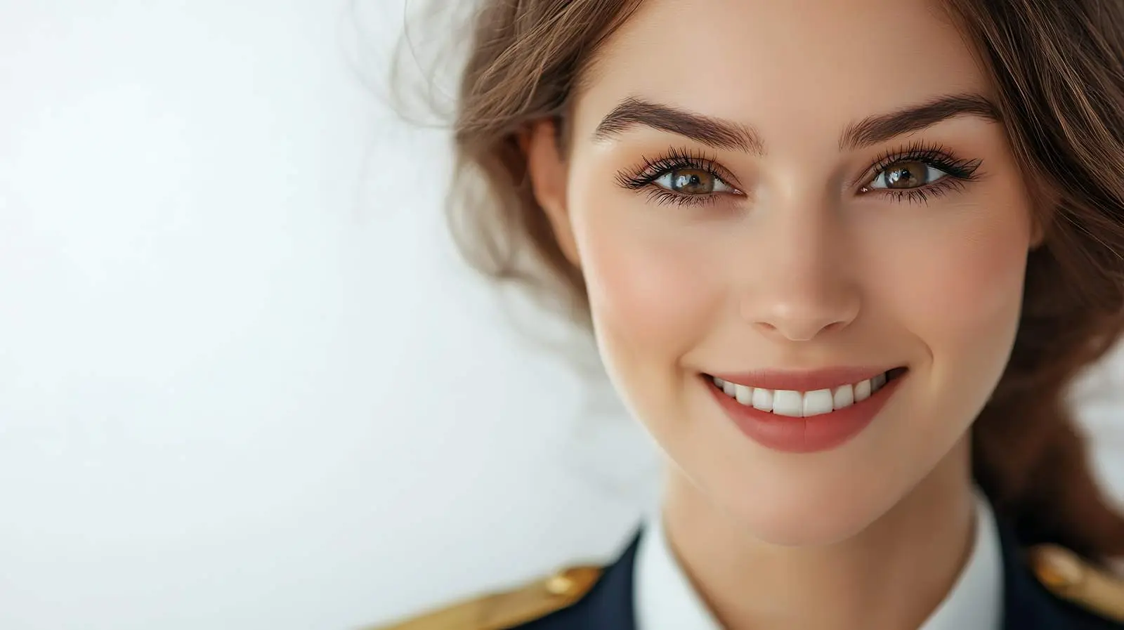 Smiling Stewardess at Airport Isolated on White Background – free luggage image from Dotvec