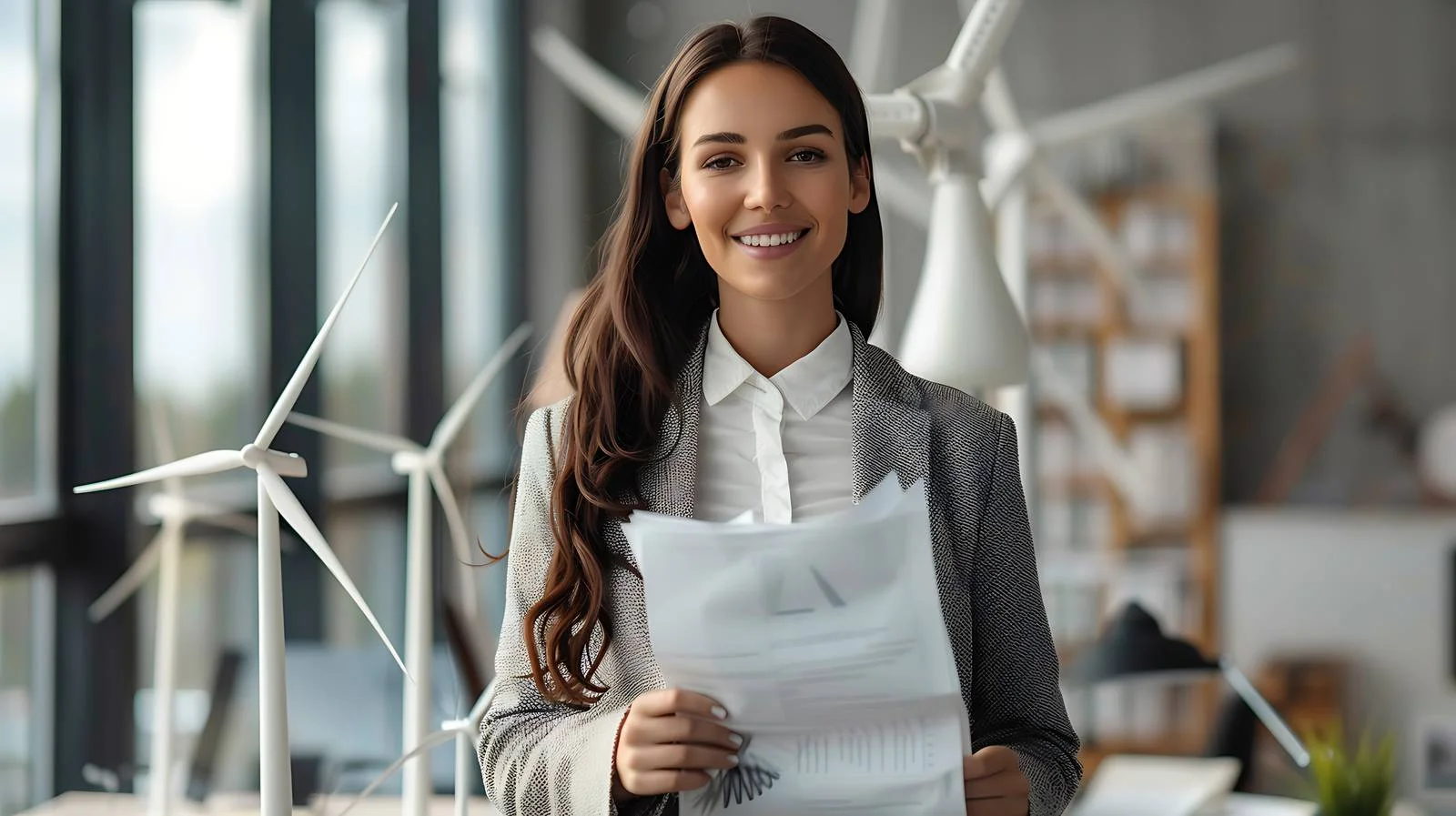 Professional Woman Smiling in Office Portrait — free download from Dotvec