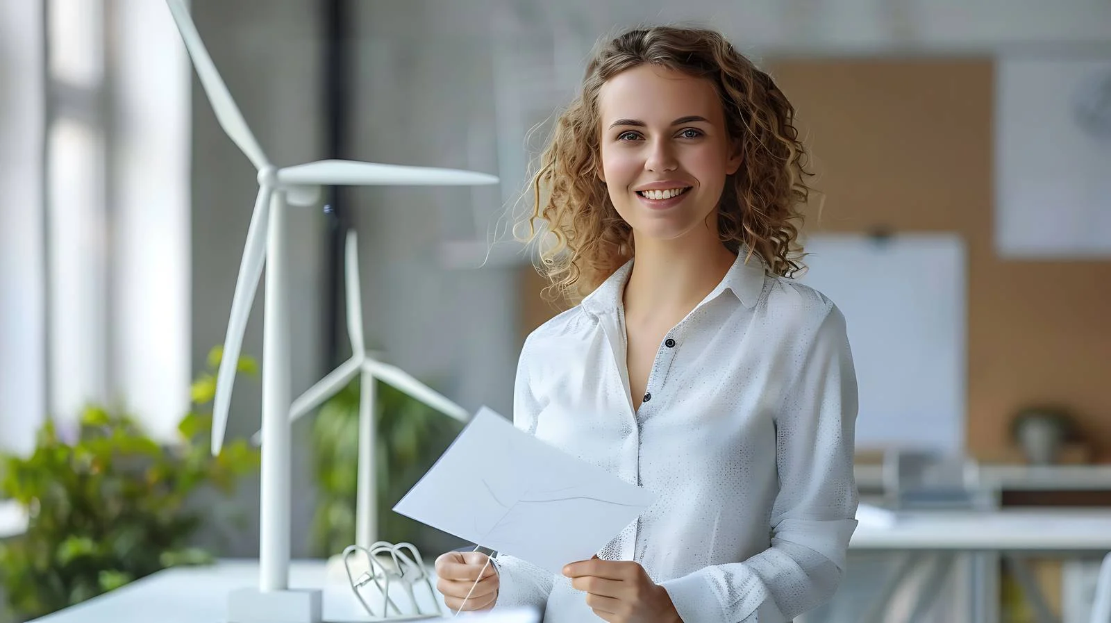 Professional Woman Holding Document in Office — free download from Dotvec