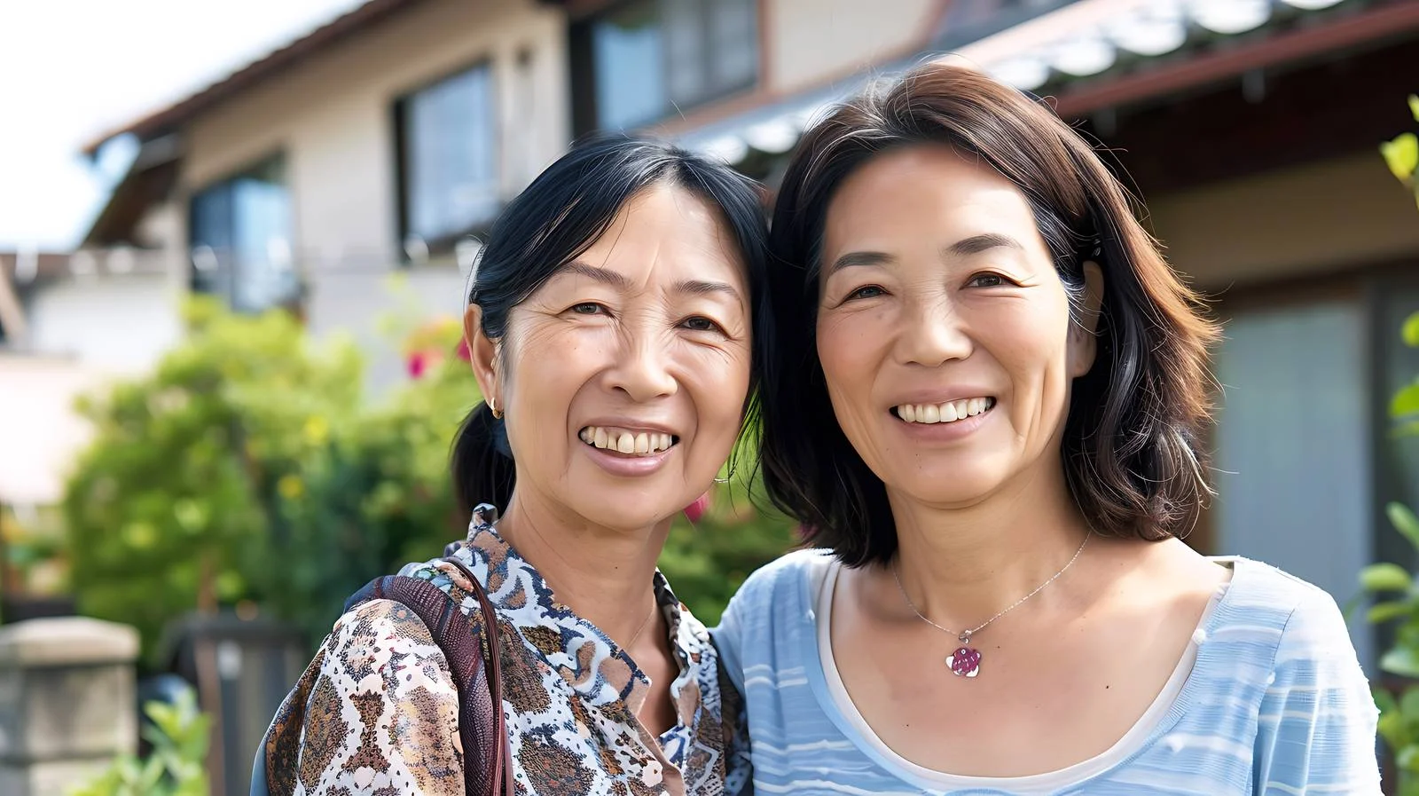 Joyful woman with mother posing together — free download from Dotvec