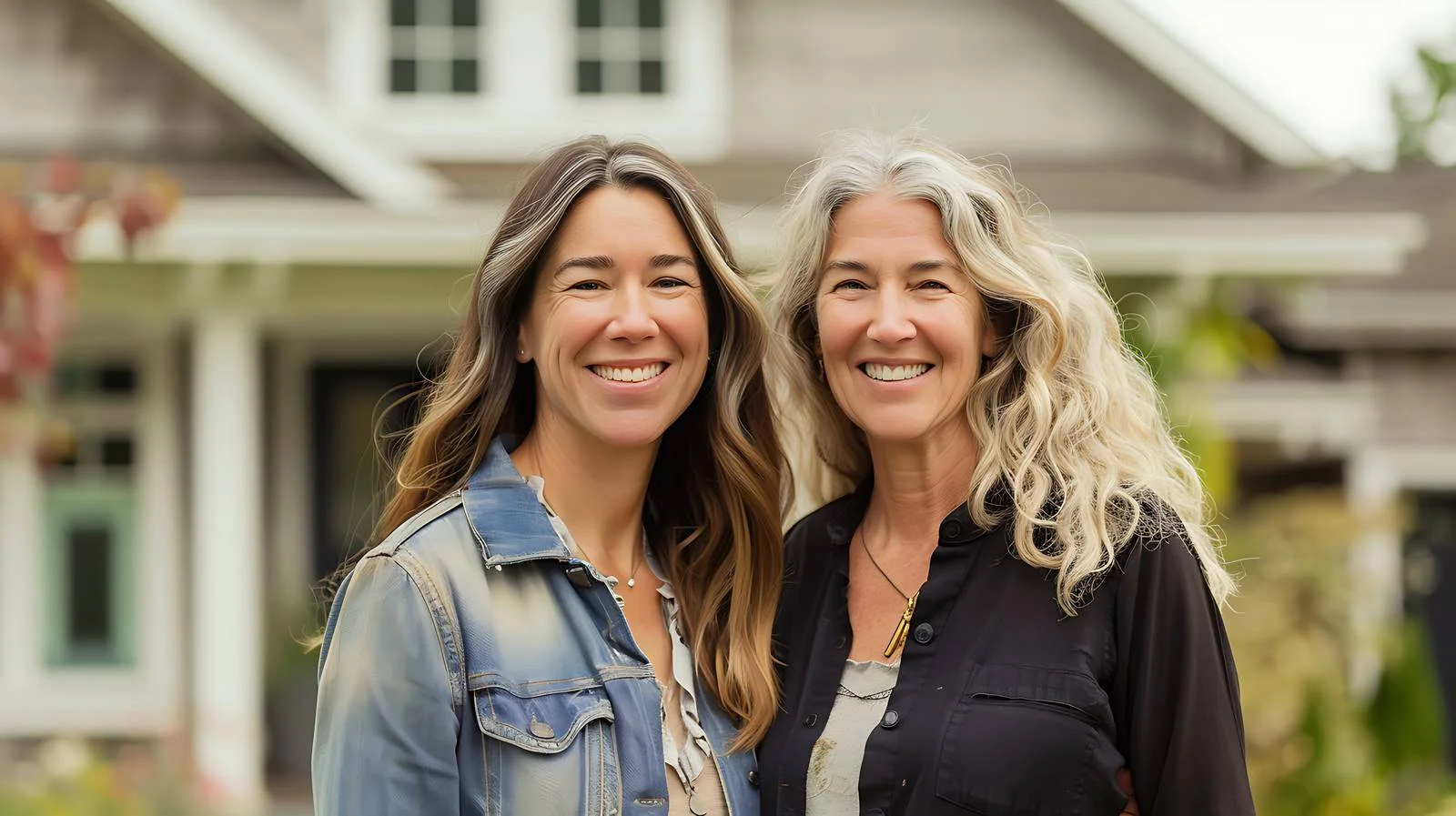 Joyful woman and mother smiling together — free download from Dotvec