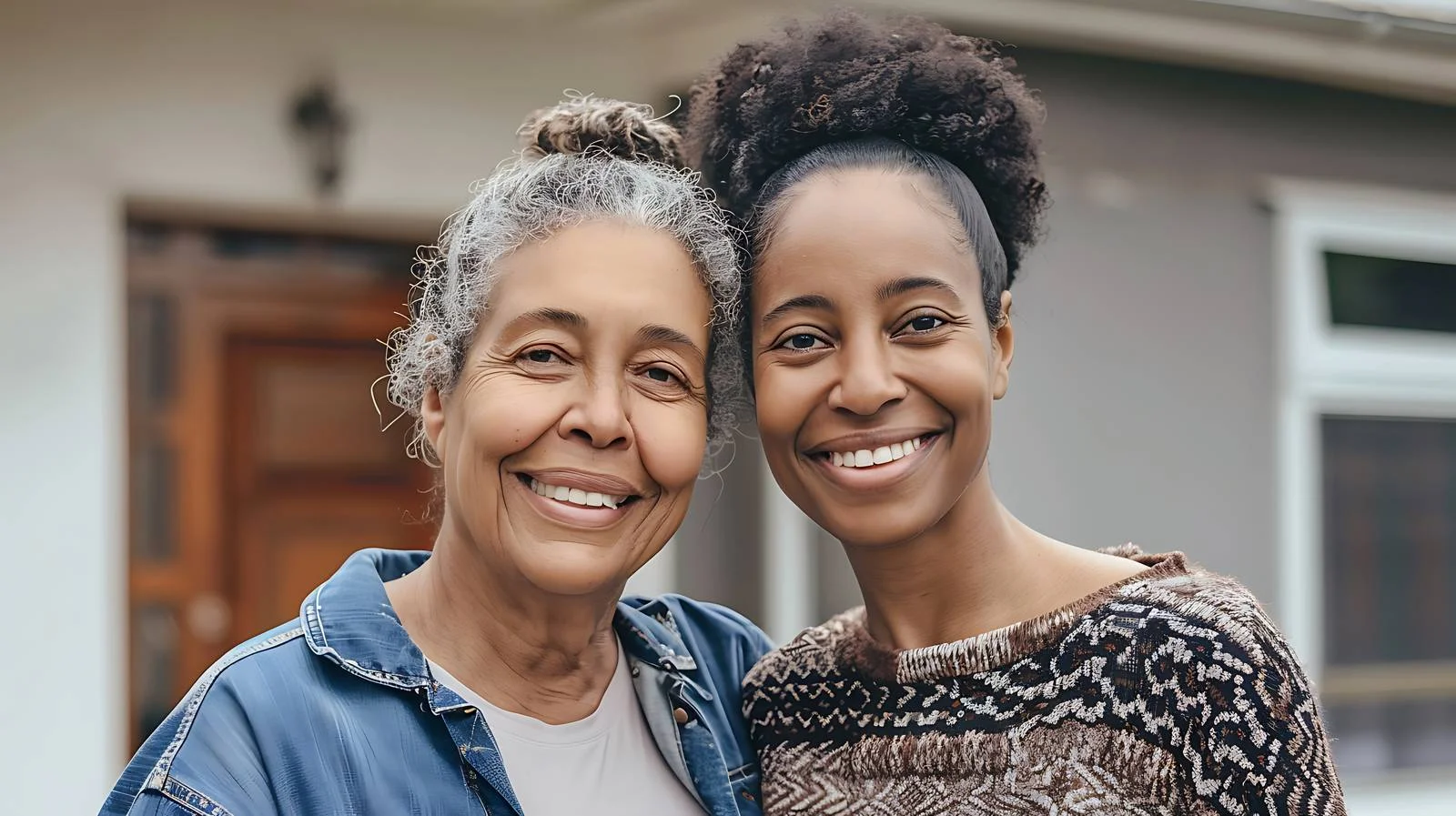 Joyful woman with parent in front — free download from Dotvec