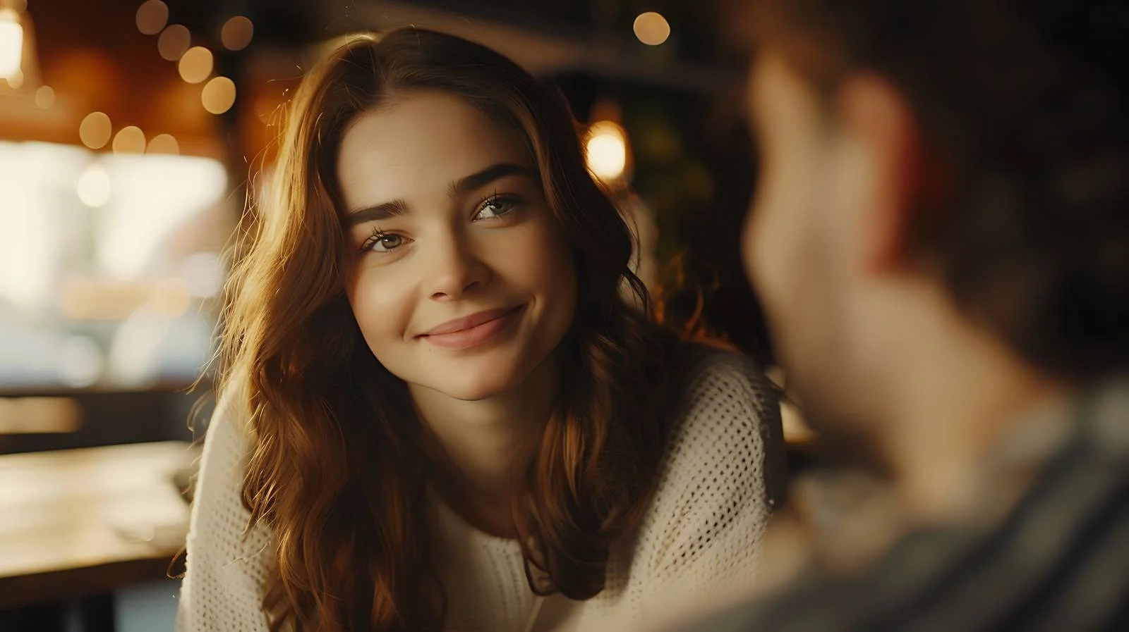 Joyful Woman in Cafe Setting — free download from Dotvec