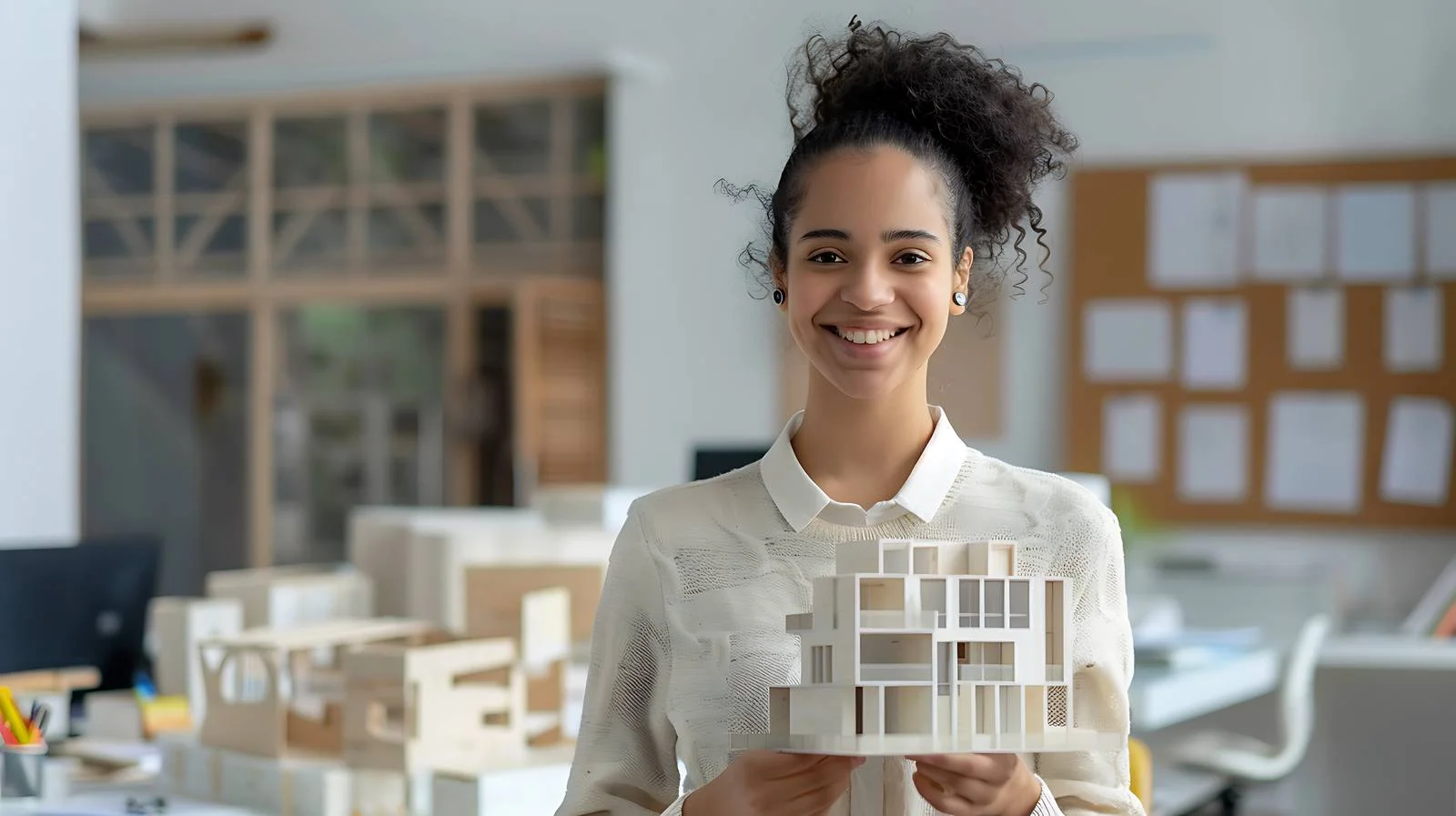 Professional Office Woman Holding AR — free download from Dotvec