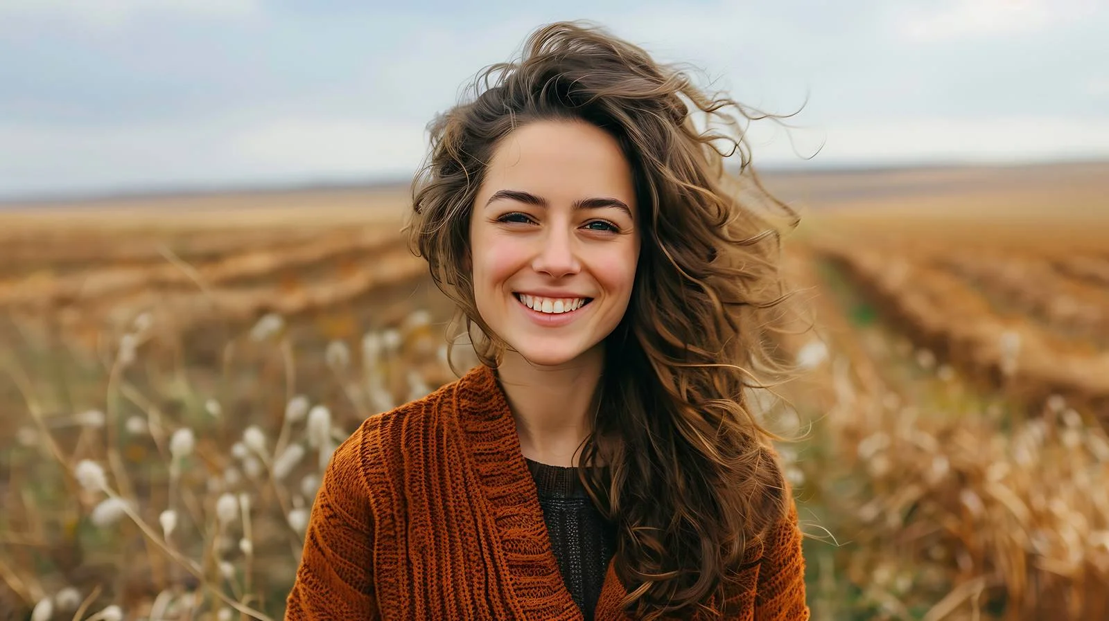 Joyful Woman in Rural Setting — free download from Dotvec
