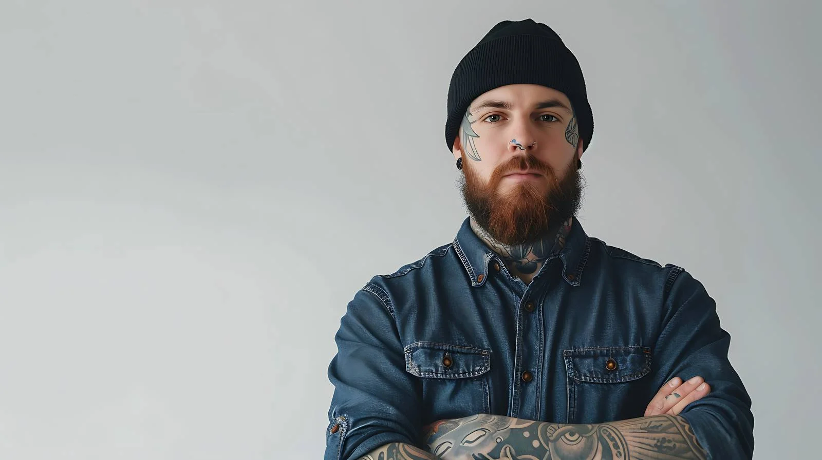Professional Tattoo Artist Portrait in Studio — free download from Dotvec