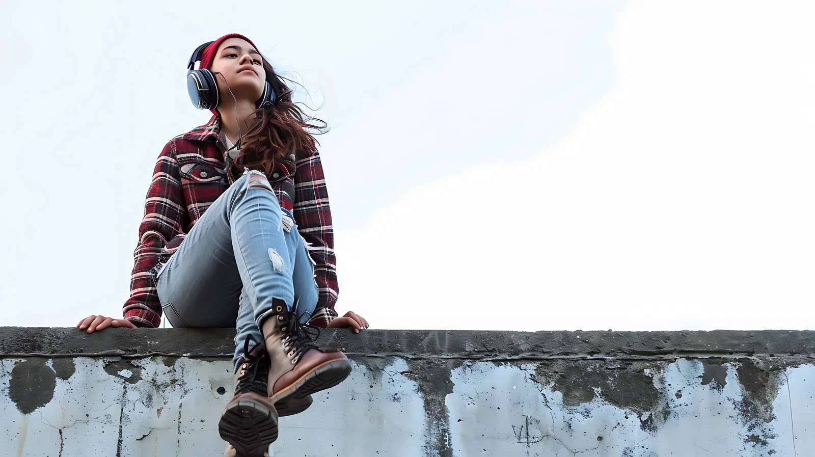 Youthful Girl Against Sky Outdoors — free download from Dotvec