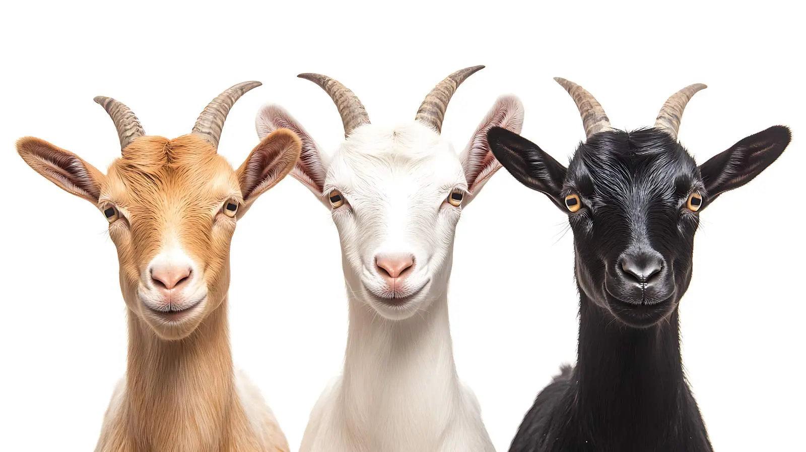 Three Cute Goats Closeup on White Background — free download from Dotvec