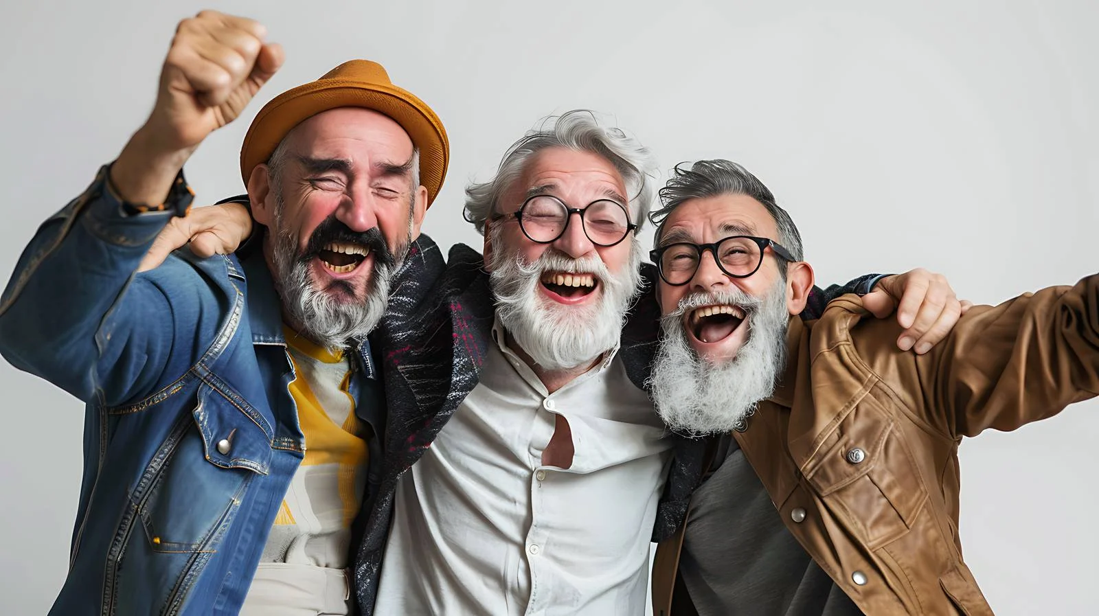 Three Men Embracing Excitedly Image — free download from Dotvec